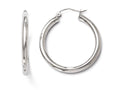 FJC Finejewelers 10k White Gold Polished Hinged Hoop Earrings