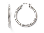 FJC Finejewelers 10k White Gold Polished Hinged Hoop Earrings
