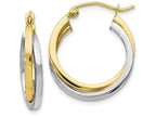 FJC Finejewelers 10k Two-tone Polished Hinged Hoop Earrings