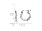 FJC Finejewelers 10k White Gold Polished Hinged Hoop Earrings