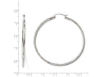FJC Finejewelers 10k White Gold Polished Hinged Hoop Earrings