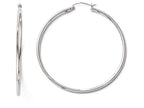 FJC Finejewelers 10k White Gold Polished Hinged Hoop Earrings