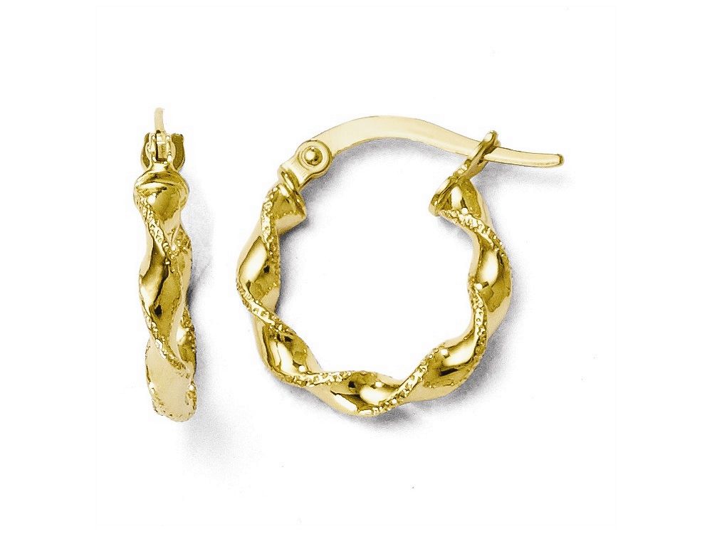 FJC Finejewelers 10k Polished Twisted Hinged Hoop Earrings