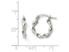 FJC Finejewelers 10k White Gold Polished Twisted Hinged Hoop Earrings