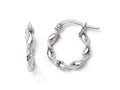 FJC Finejewelers 10k White Gold Polished Twisted Hinged Hoop Earrings