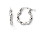 FJC Finejewelers 10k White Gold Polished Twisted Hinged Hoop Earrings