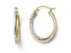 FJC Finejewelers 10k Two-tone Textured Hinged Hoop Earrings