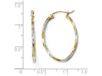 FJC Finejewelers 10k W/ Rhodium Oval Hinged Hoop Earrings
