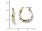 FJC Finejewelers 10k Two-tone Textured Hinged Hoop Earrings