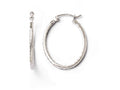 FJC Finejewelers 10k White Gold Bright Cut Hinged Hoop Earrings