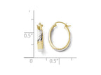 FJC Finejewelers 10k W/ Rhodium Polished And Bright Cut Hinged Earrings