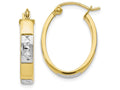 FJC Finejewelers 10k W/ Rhodium Polished And Bright Cut Hinged Earrings
