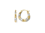FJC Finejewelers 10k W/ Rhodium Polished And Textured Hinged Earrings