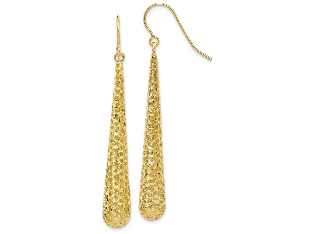 FJC Finejewelers 10k Textured Shepherd Hook Dangle Earrings