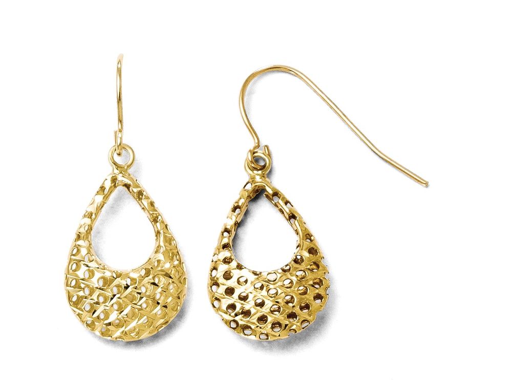 FJC Finejewelers 10k Textured Shepherd Hook Dangle Earrings