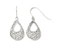 FJC Finejewelers 10k White Gold Textured Shepherd Hook Dangle Earrings