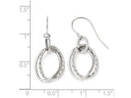 FJC Finejewelers 10k White Gold Polished and Textured Shepherd Hook Earrings