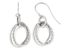 FJC Finejewelers 10k White Gold Polished and Textured Shepherd Hook Earrings