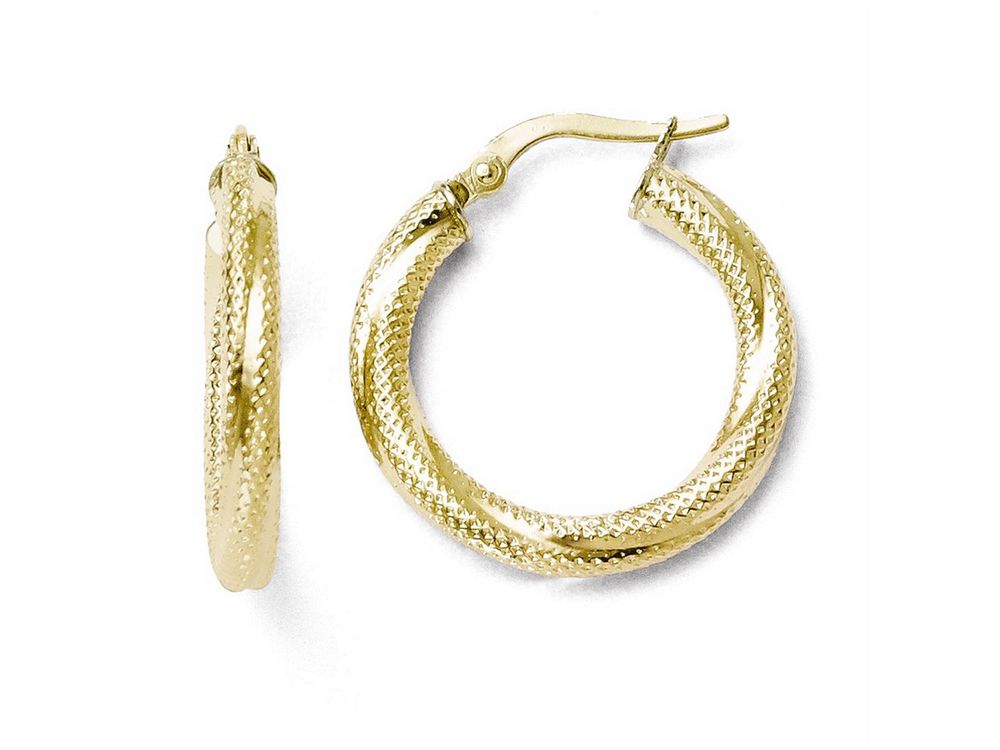 FJC Finejewelers 10k Textured Hinged Hoop Earrings
