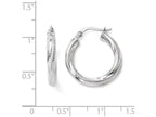FJC Finejewelers 10k White Gold Textured Hinged Hoop Earrings