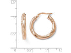 FJC Finejewelers 10k Rose Gold Textured Hinged Hoop Earrings