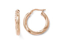 FJC Finejewelers 10k Rose Gold Textured Hinged Hoop Earrings
