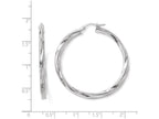 FJC Finejewelers 10k White Gold Twisted Hinged Hoop Earrings
