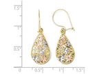FJC Finejewelers 10k Yellow Gold with White And Rose Rhodium Bright Cut Dangle Earrings