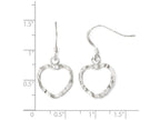 FJC Finejewelers Sterling Silver Textured Heart Shepherd Hook Dangle Earrings