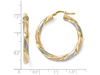 FJC Finejewelers Sterling Silver Tri-color Twisted Hinged Hoop Earrings