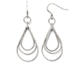 FJC Finejewelers Sterling Silver Textured Shepherd Hook Dangle Earrings