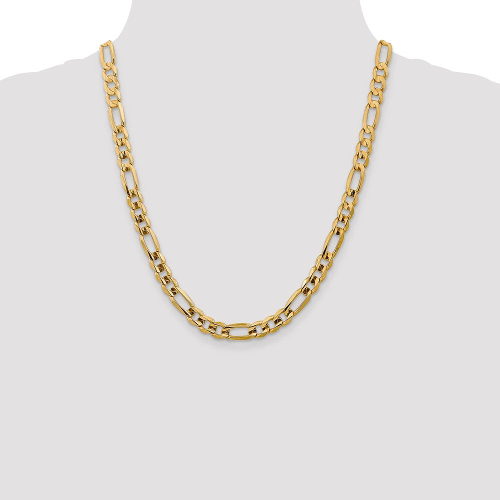 FJC Finejewelers 22 Inch 14k 7.5mm Concave Open Figaro Chain Necklace