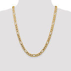 FJC Finejewelers 24 Inch 14k 7.5mm Concave Open Figaro Chain Necklace