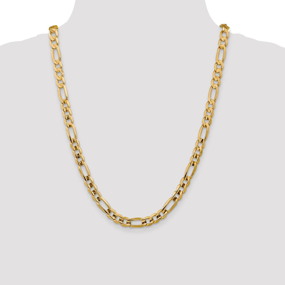 FJC Finejewelers 24 Inch 14k 7.5mm Concave Open Figaro Chain Necklace