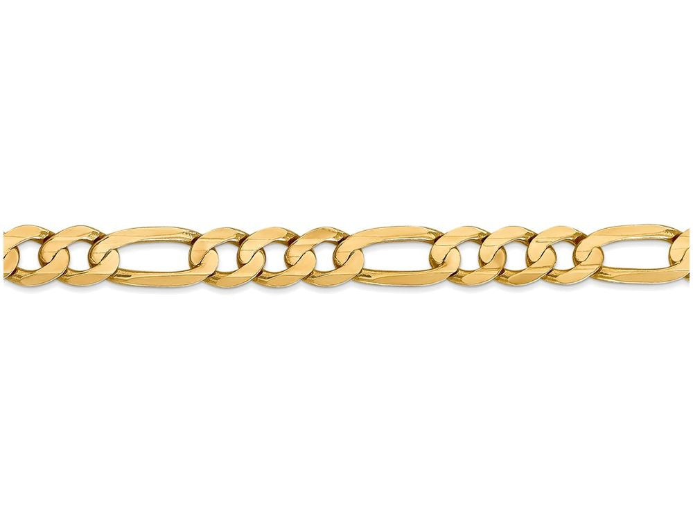 FJC Finejewelers 9 Inch 14k Yellow Gold 7.5mm Concave Open Figaro Chain Ankle Bracelet (Smaller Ankles)