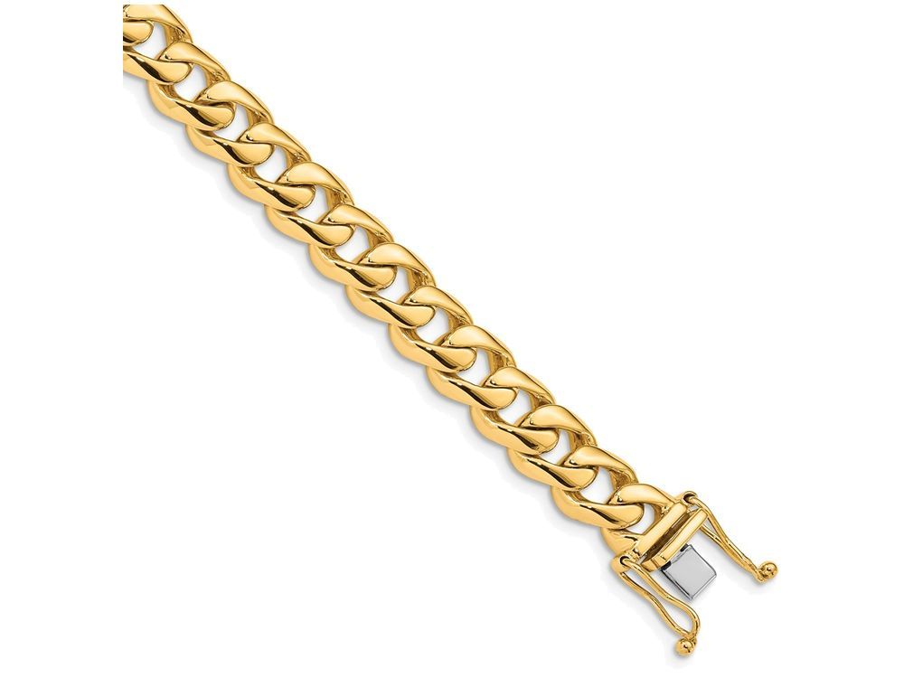 FJC Finejewelers 8 Inch 14k 8.75mm Hand-polished Rounded Curb Chain Bracelet