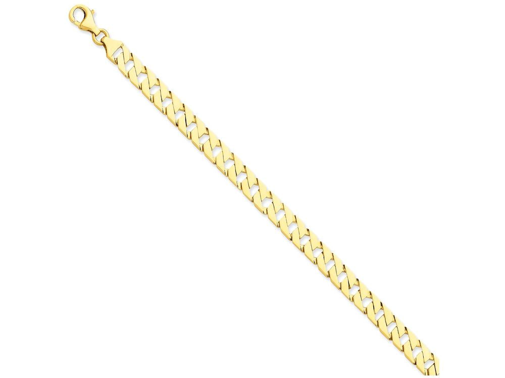 FJC Finejewelers 7 Inch 14k Yellow Gold 7mm Hand-polished Fancy Link Chain Bracelet