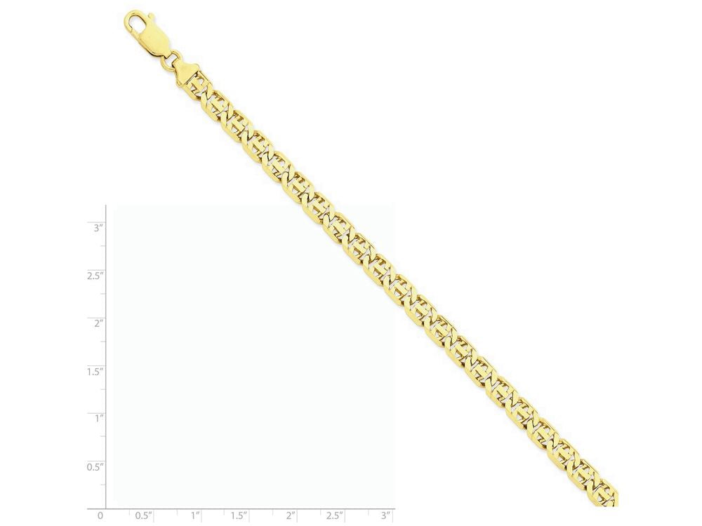 FJC Finejewelers 7 Inch 14k Yellow Gold 7mm Hand-polished Fancy Link Chain Bracelet