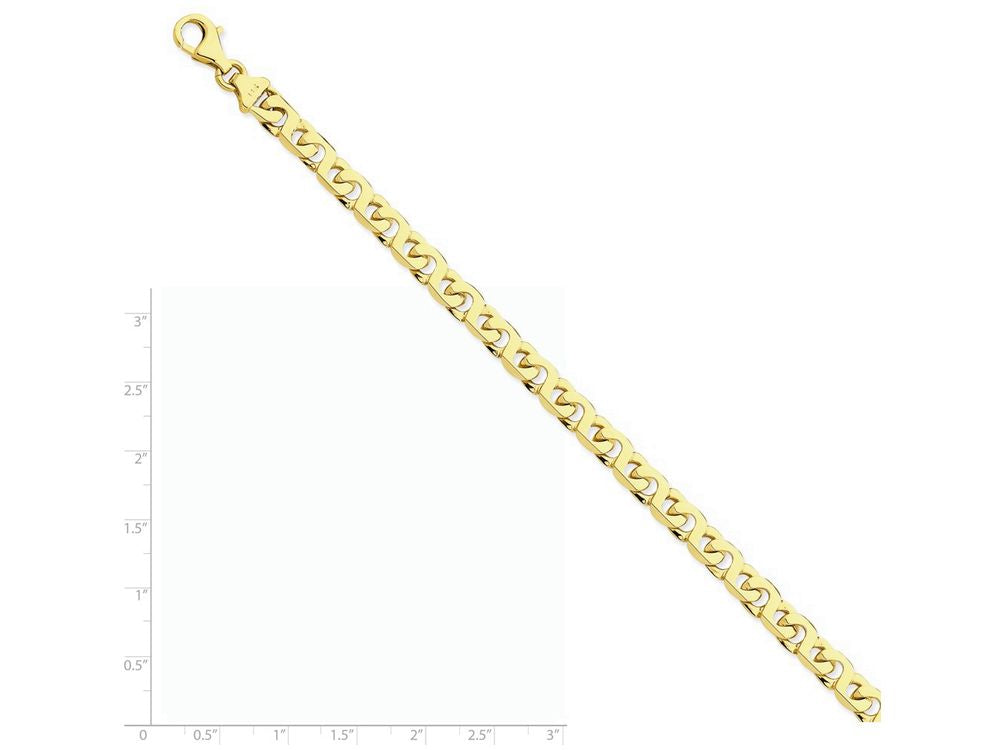 FJC Finejewelers 7 Inch 14k Yellow Gold 6mm Hand-polished Fancy Link Chain Bracelet