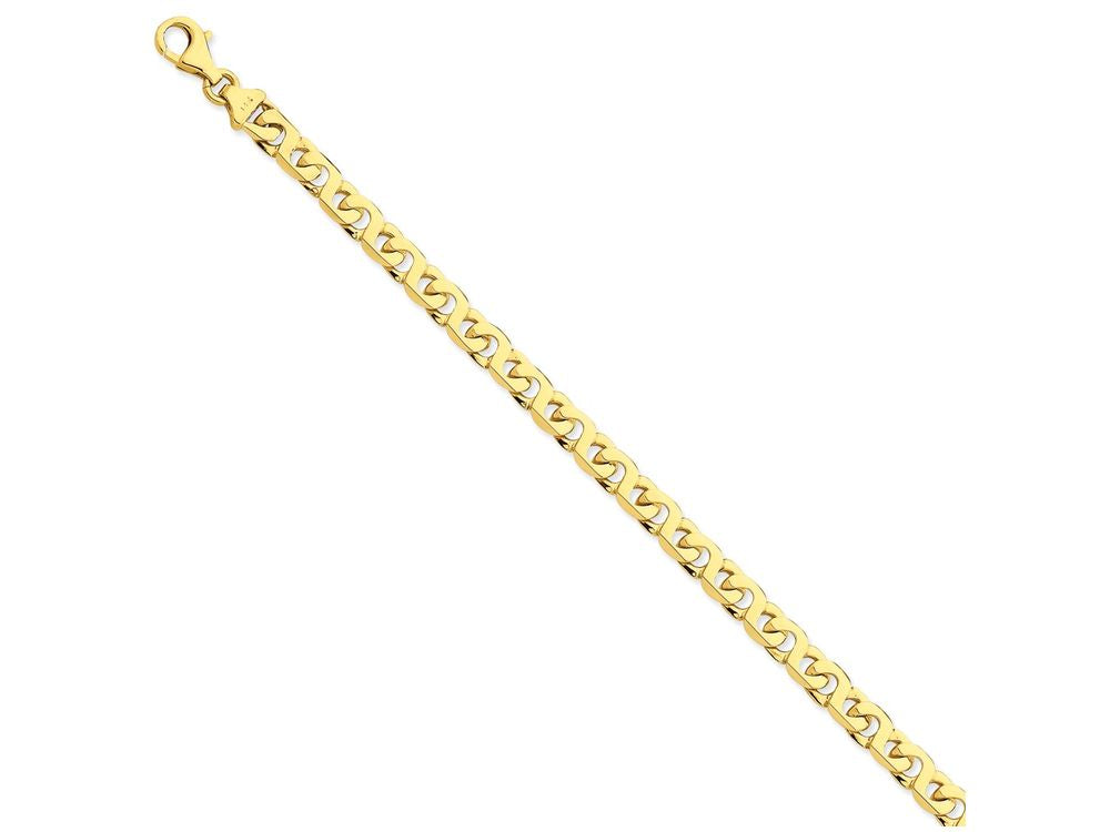 FJC Finejewelers 7 Inch 14k Yellow Gold 6mm Hand-polished Fancy Link Chain Bracelet