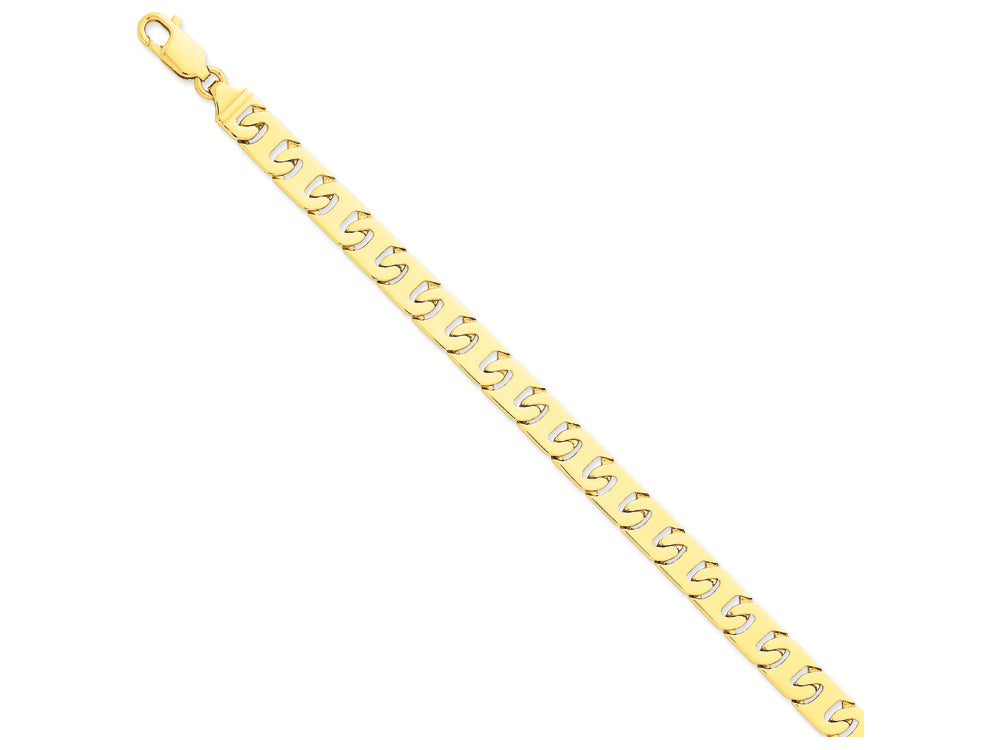FJC Finejewelers 8 Inch 14k Yellow Gold 8mm Hand-polished Fancy Link Chain Bracelet