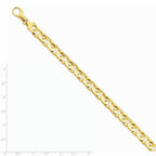FJC Finejewelers 8 Inch 14k 8mm Hand-polished Fancy Link Chain Bracelet