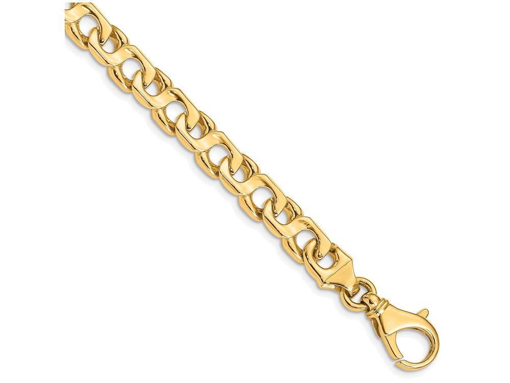 FJC Finejewelers 8 Inch 14k 8mm Hand-polished Fancy Link Chain Bracelet