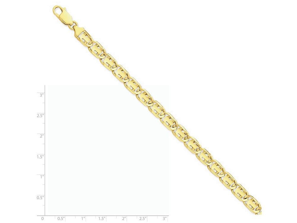 FJC Finejewelers 8 Inch 14k Yellow Gold 7mm Hand-polished Fancy Link Chain Bracelet