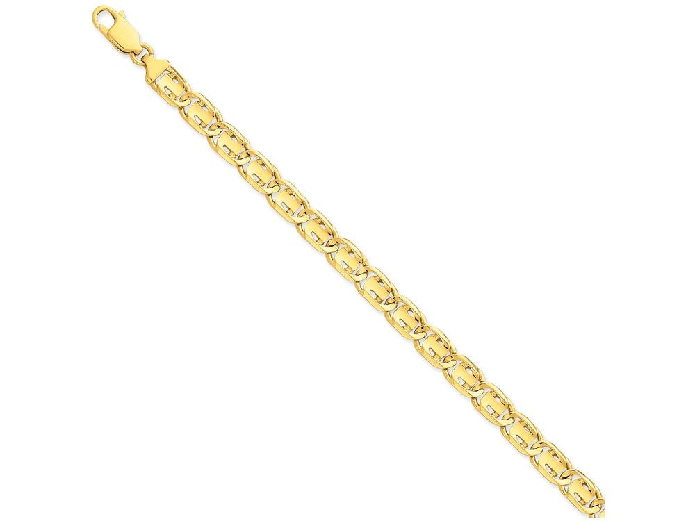 FJC Finejewelers 8 Inch 14k Yellow Gold 7mm Hand-polished Fancy Link Chain Bracelet