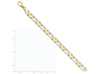 FJC Finejewelers 8 Inch 14k Two-tone 8mm Fancy Link Chain Bracelet