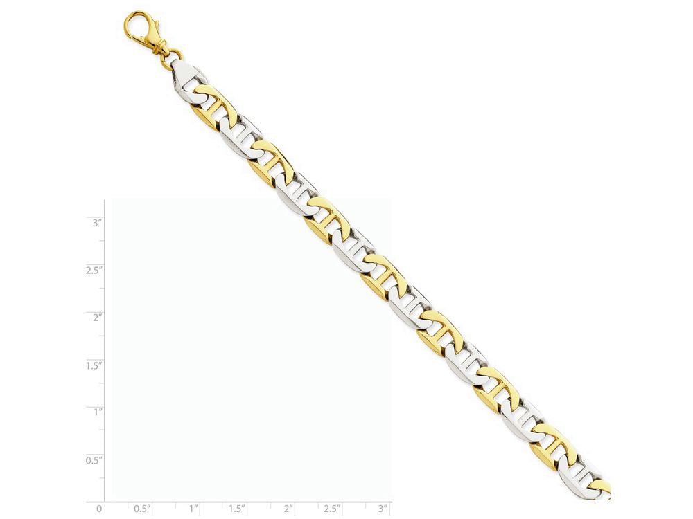 FJC Finejewelers 8 Inch 14k Two-tone 8mm Fancy Link Chain Bracelet