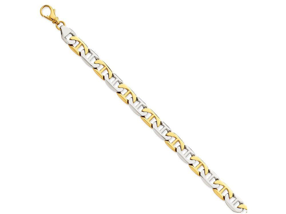 FJC Finejewelers 8 Inch 14k Two-tone 8mm Fancy Link Chain Bracelet