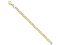 FJC Finejewelers 8 Inch 14 kt Two Tone Gold 6mm Hand-polished Fancy Link Chain Bracelet