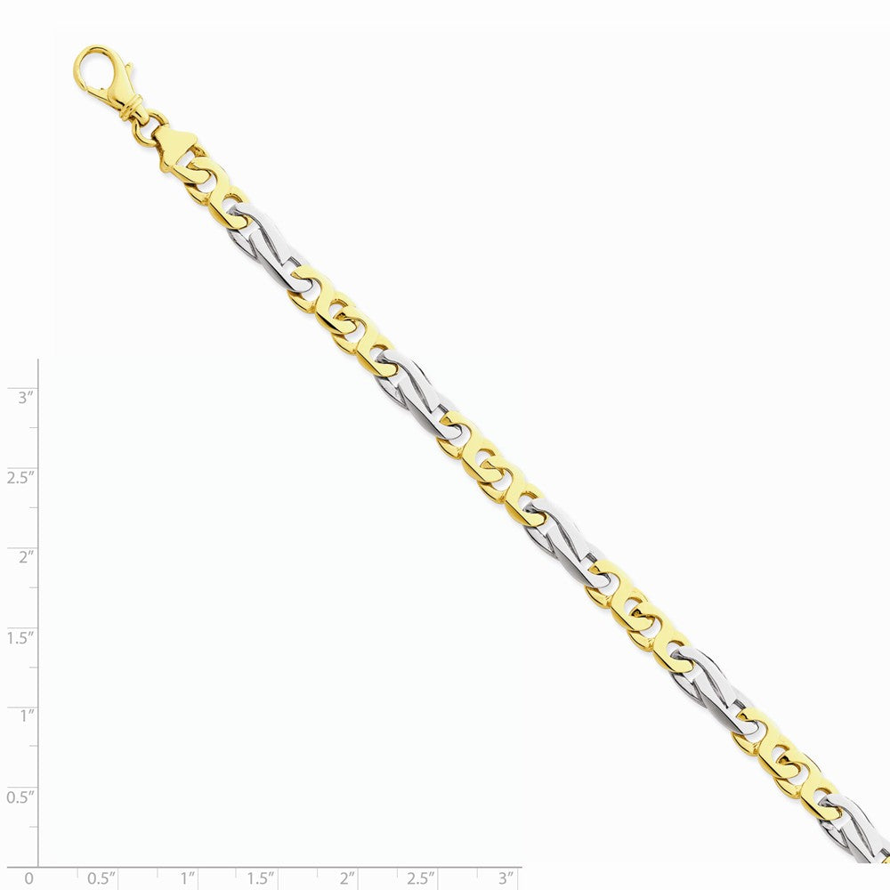 FJC Finejewelers 9 Inch 14k Two-tone 6mm Fancy Link Chain Ankle Bracelet (Smaller Ankles)